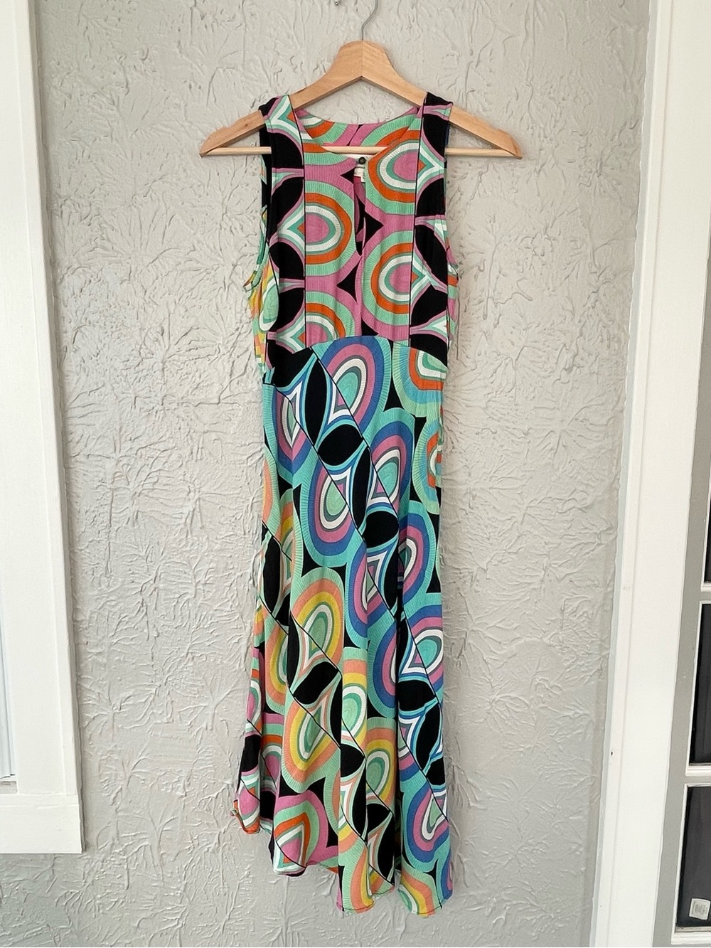 Anthropologie Kenzie Asymmetrical Geometric Retro Style Dress Size 0
